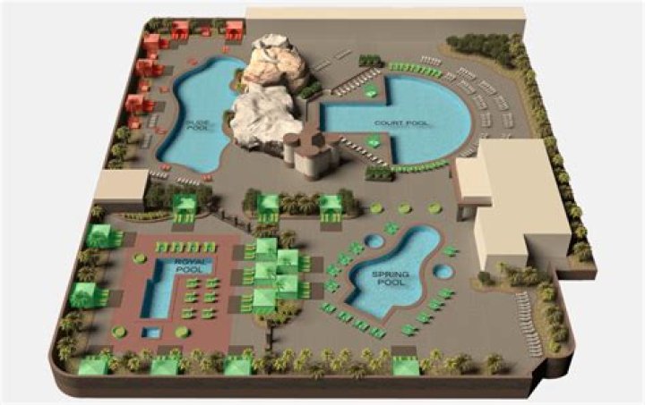 Which tower at Excalibur is closest to the pool?